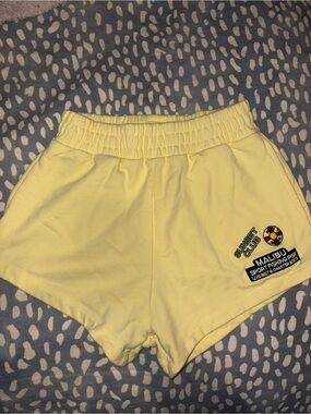 Daily Drills Pastel Yellow Elastic Waist Athletic Shorts